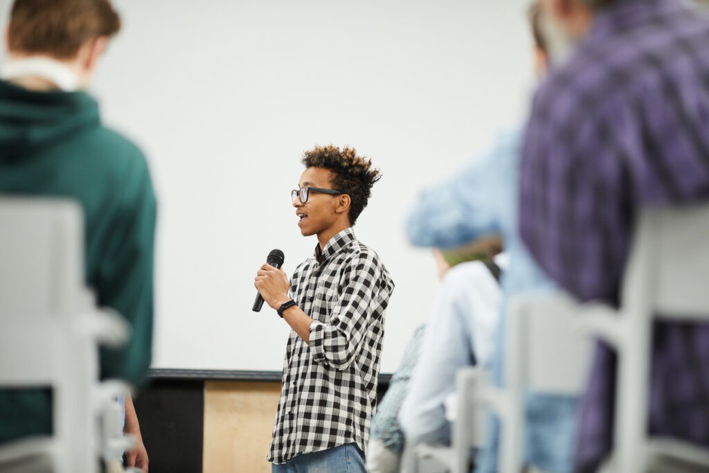 Picture of young professional at a conference 